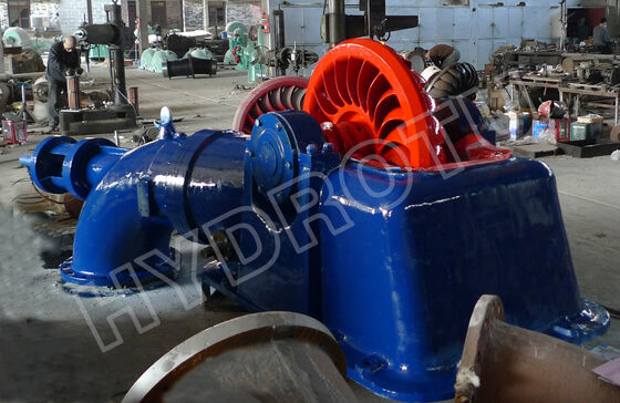 Turgo 水力タービン、定格出力 100KW ～ 2000KW、最大効率 88%、揚程 70m ～ 200m